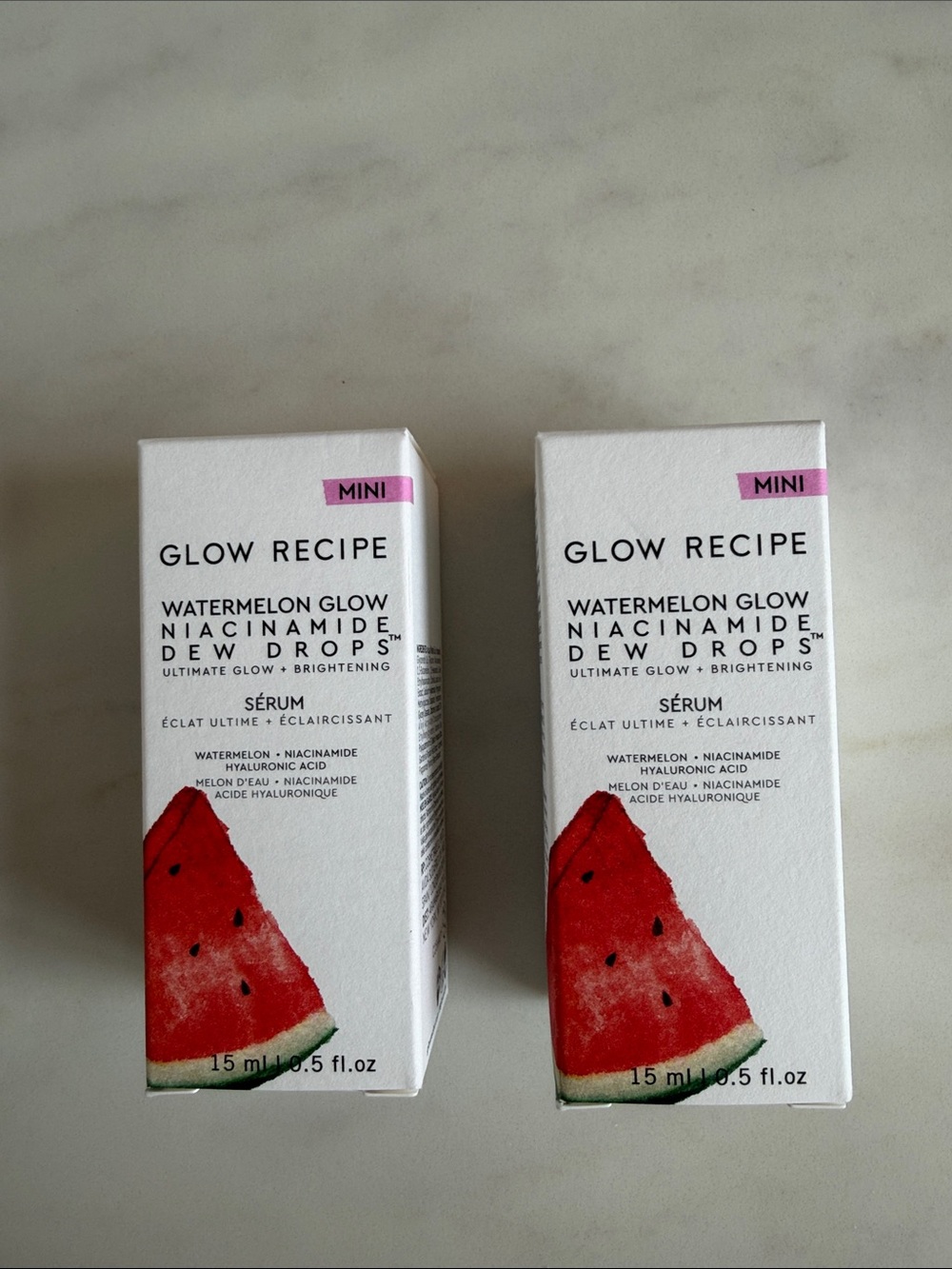 NWT Glow Recipe Watermelon Glow Niacinamide Dew Drops Mini (Set of 2) 🍉